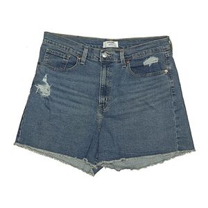 Levi's High-Rise Frayed Hem Women’s Shorts - Blue